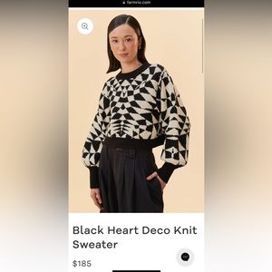 Farm Rio Black Heart Deco Knit Sweater